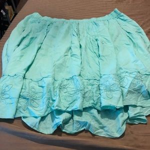Turquoise double layer skirt